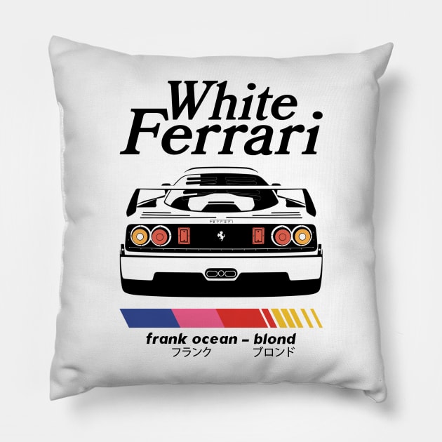 Blond White Ferrari Pillow by Futiletees