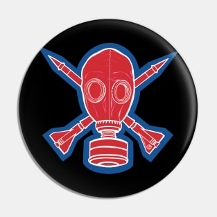 Gas Mask & Crossed Missiles Pin