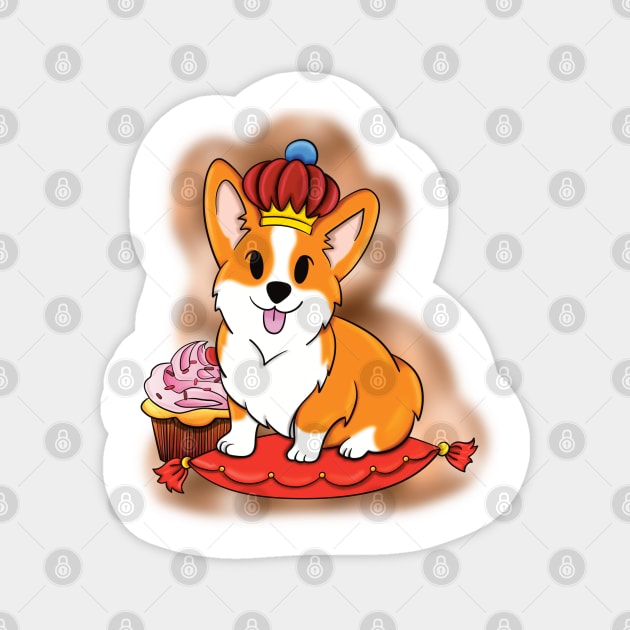 King Corgi Magnet by Eikia