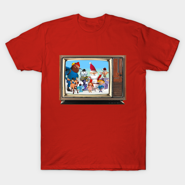 Rudolph Gang on a Vintage TV - Rudolph The Red Nosed Reindeer - T-Shirt