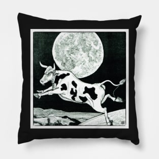 The Cow Jumped Over The Moon Lithograph Pillow