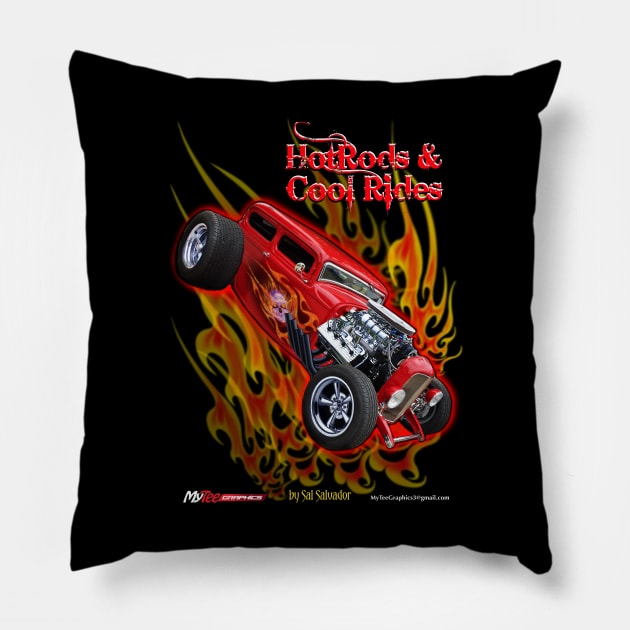 Hot Rods & Cool Rides - 32 Blown Hemi Ford Sedan Pillow by MyTeeGraphics