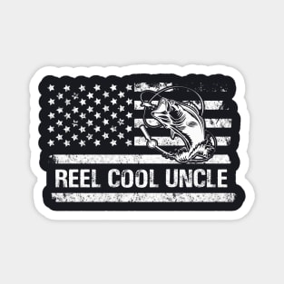 Mens Reel Cool Uncle American Flag Fisherman Daddy Father's Day Gifts Fishing Magnet