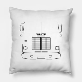 White Road Commander 1970s classic truck black outline graphic Pillow