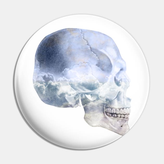 Head/Skull In The Clouds Pin by SunDaze