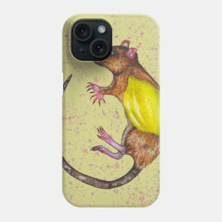 Rat or mouse with lemon Phone Case