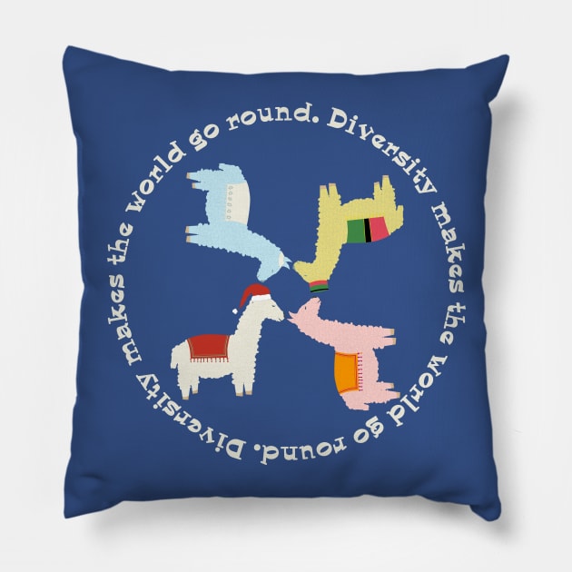 Llama Diversity Pillow by candhdesigns