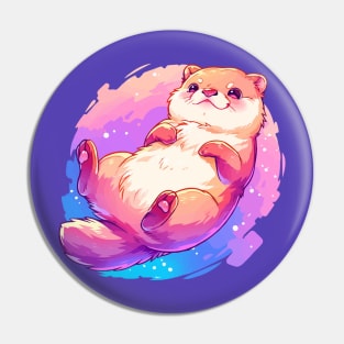 Happy otter with vivid colors Pin