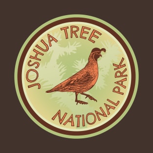 Joshua Tree Quail Woodcut Style Logo T-Shirt