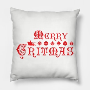 Merry Critmas Santa Sleigh Dice Xmas Pillow