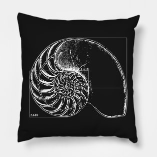 Fibonacci on a nautilus shell Pillow