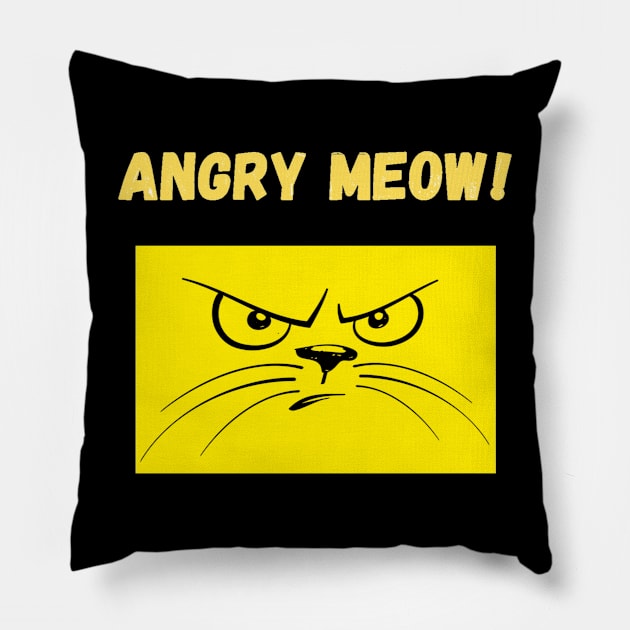 Angry Meow Pillow by Boga