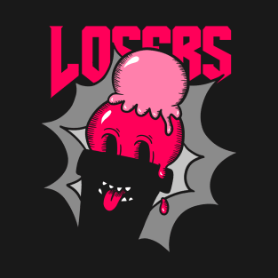 Pink Losers Ice-Cream Funny Foodie Shirt Laugh Joke Food Hungry Snack Gift Sarcastic Happy Fun Introvert Awkward Geek Hipster Silly Inspirational Motivational Birthday Present T-Shirt