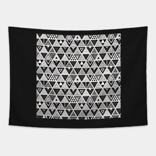 Geometric Triangles in Black White Tapestry