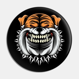 head bulldog mascot Pin