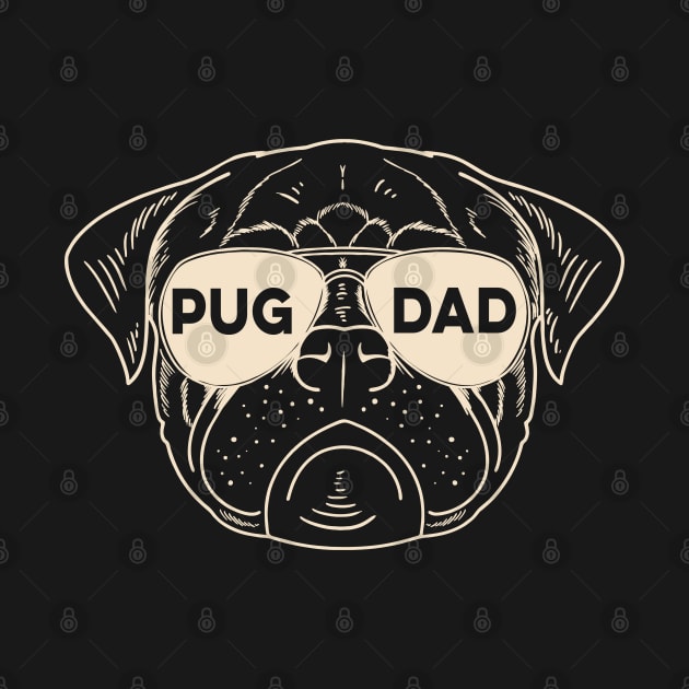 Pug Dad Dog Lover Puppy Face Sunglasses Love My Dog by markz66