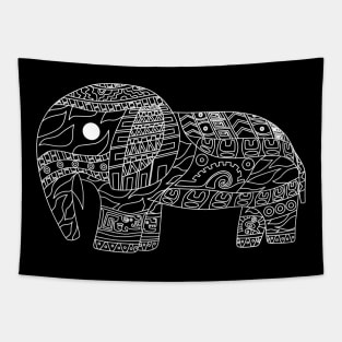 indie elephant in bazar of pattern ecopop Tapestry