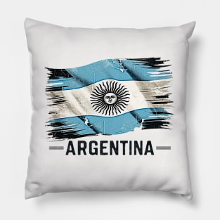 Argentina Distressed Country Flag and Hat Pillow