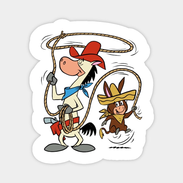 Quick Draw McGraw And Baba Looey Roping Magnet by szymkowski