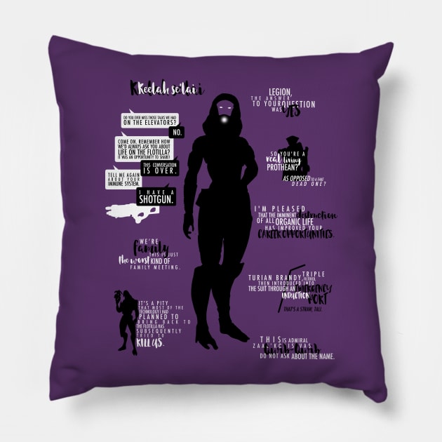 Tali'Zorah vas Normandy Pillow by firlachiel