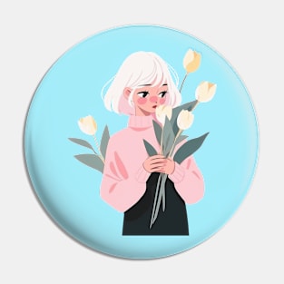 Floral Harmony Girl Pin