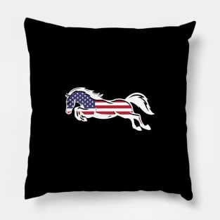 Patriotic Horse Lover, Farmer Gift, Equestrian, Whisperer print Pillow