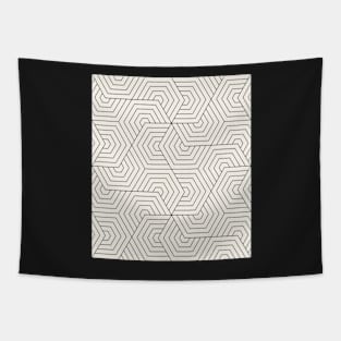 B&W Minimalist Geometric Retro Pattern Tapestry