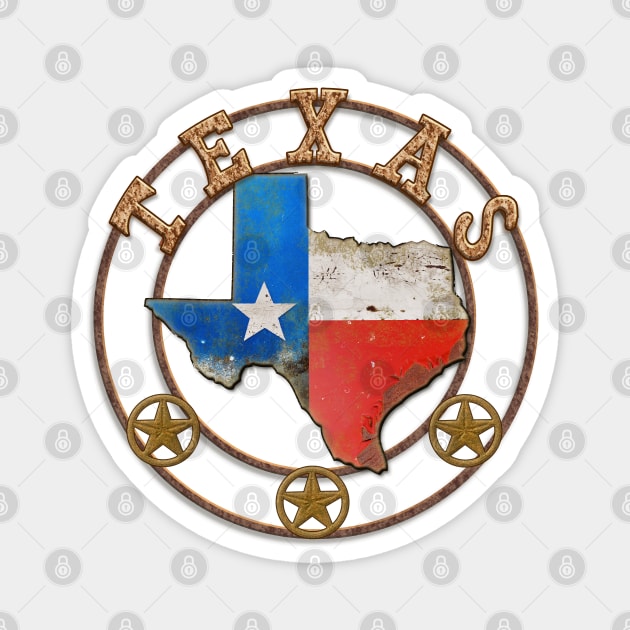 Texas Lone Star Map Wrought Iron Barn Art Magnet by Dual Rogue
