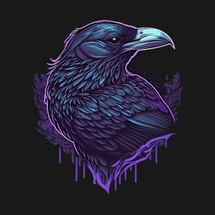 Raven Graphic Goth Black Crow T-Shirt