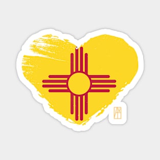 U.S. State - I Love New Mexico - New Mexico Flag Magnet