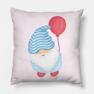 Sweet gnome brings balloon Pillow