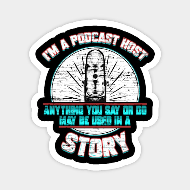 Podcast Host Microphone Podcasting Radio Podcaster Magnet by ChrisselDesigns