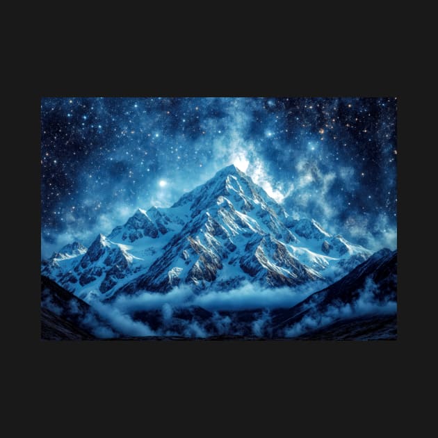 A Frozen Mountain Under a Starry Sky - Landscape by jecphotography