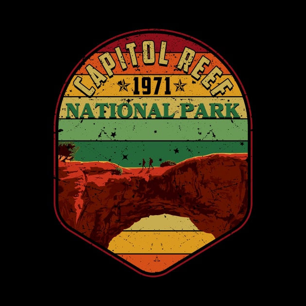 Capitol Reef National Park Camping Lover Vintage by kimmygoderteart