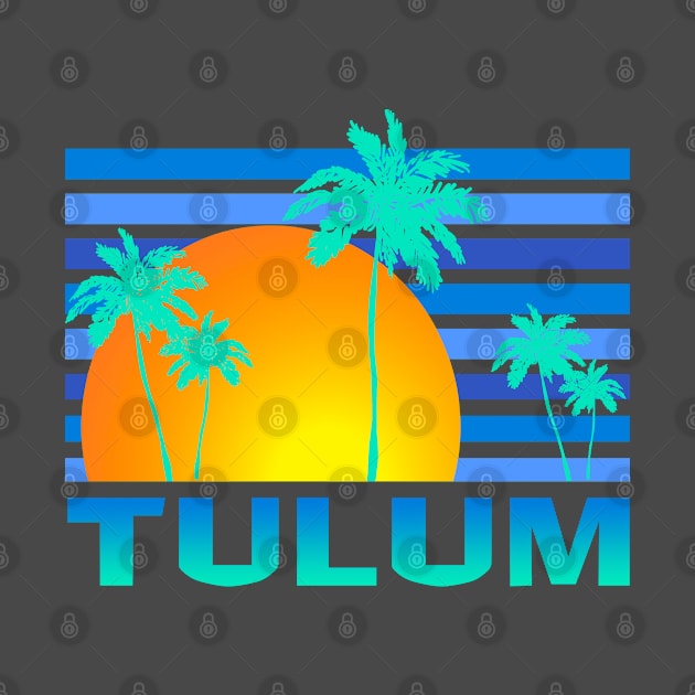 Tulum Mexico Palm Tree Sunset Tropical Vacation by Pine Hill Goods
