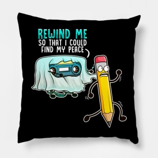 Retro Music Rewind Cassette Ghost Funny Halloween Pillow