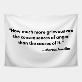 “How much more grievous are the consequences of anger than the causes of it.” Marcus Aurelius, Meditations Tapestry