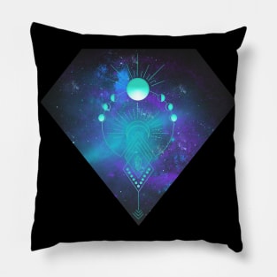 Divine Geometry Moon Phases Spirituality Pillow