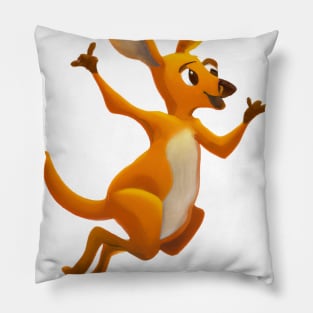 Cute Kangaroo Drawing Pillow