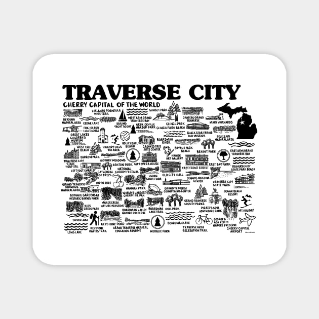 Traverse City Map Magnet by fiberandgloss