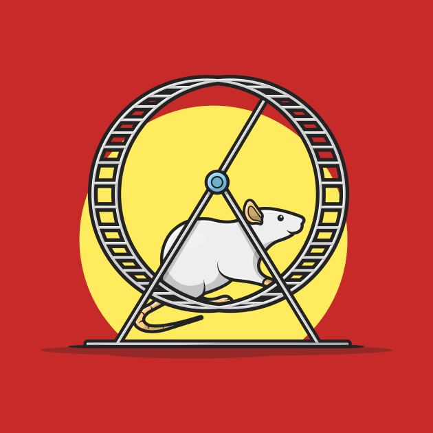 Cute Hamster Running In Running Wheel Cartoon Vector Icon Illustration by Catalyst Labs