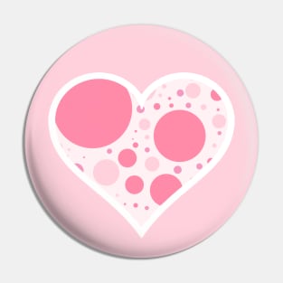 Pink and White Polka Dot Heart Pin