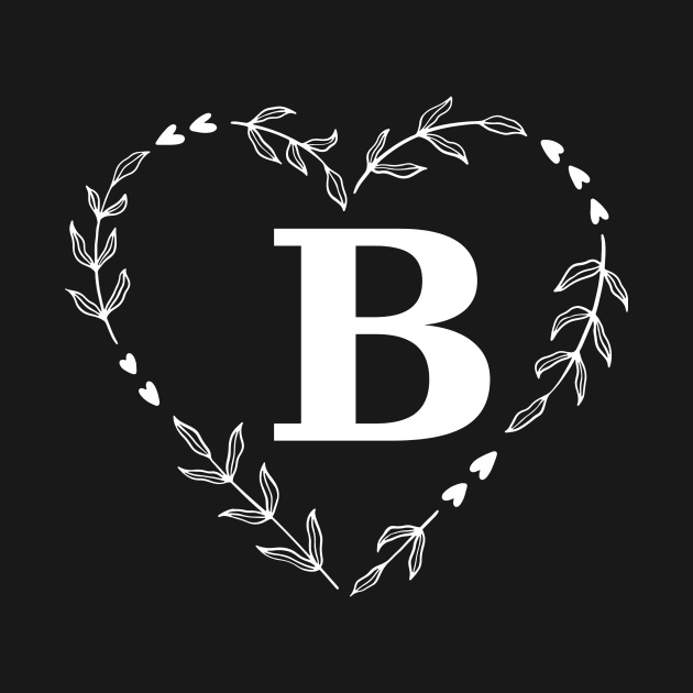 Letter B Floral Wreath Monogram by Stephen