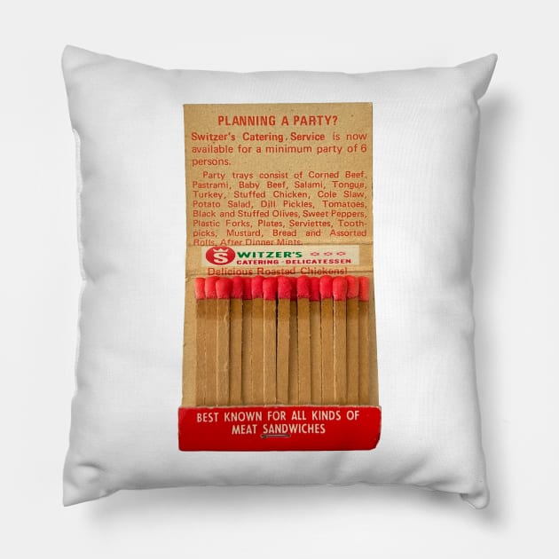 Inside Switzer's Matchbook Cover Pillow by ninasilver