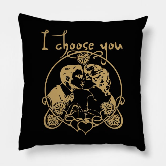 I Choose You Romantic Valentine's Day Pillow by ROSHARTWORK