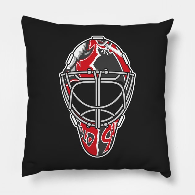 Martin Biron Sabres Goalie Mask Pillow by Carl Cordes