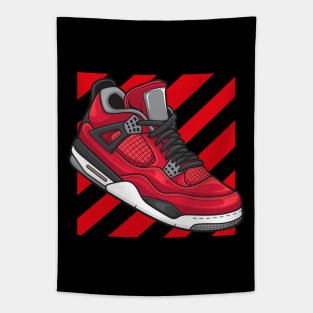 AJ 4 Retro Toro Red Sneaker Tapestry