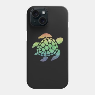 Pastel Rainbow Ombre Faux Glitter Turtle Phone Case