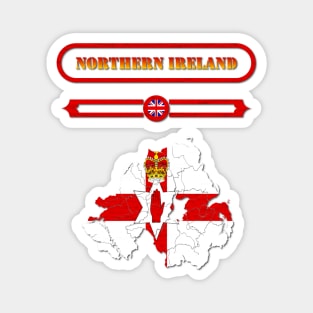 NORTHERN IRELAND, UNITED KINGDOM, MAP OF NORTHERN IRELAND. SAMER BRASIL Magnet