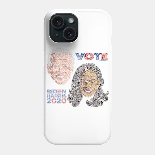 Distressed Vote For Joe Biden & Kamala Harris 2020 Circle Design Phone Case by pbdotman